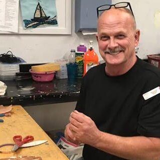 David Jarvinen, in his studio