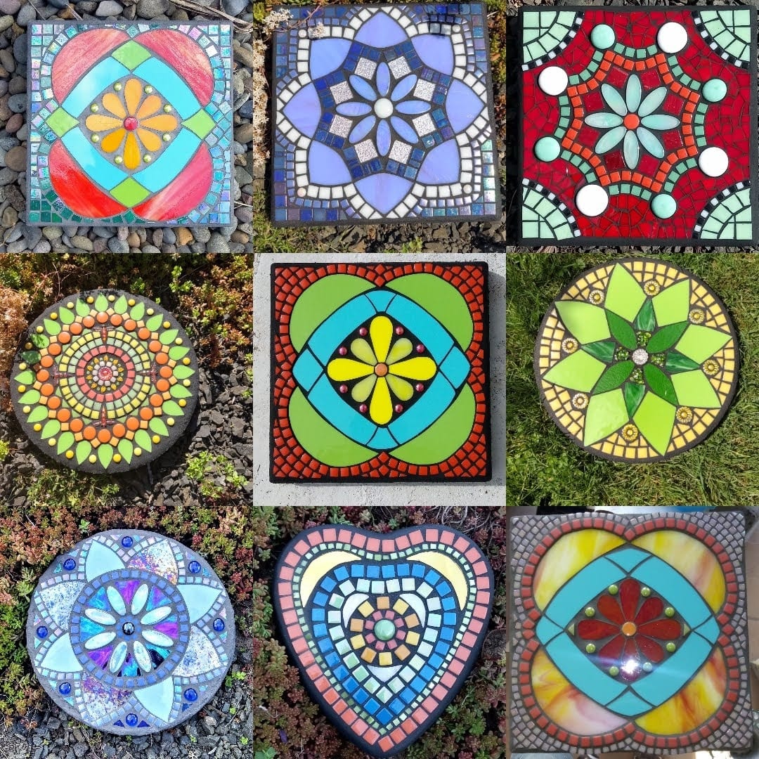 Mosaic Stepping Stones With Jennifer Kuhns Society Of American Mosaic Artists